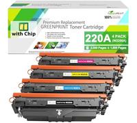 AVEC PUCE 220A W2200A W2201A W2202A W2203A Cartouches de Toner Compatibles Set 4 Couleurs Capacité Standard pour Pro 4202 4202dw 4202dn MFP 4302 4302dw 4302fdw 4302fdn Imprimante ( BK/C/M/Y )