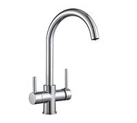 avec Robinet Boisson directe, Double Bec pivotant, Douche à Main, mélangeur Grue, robinets de Cuisine Chauds et froids en Nickel (Gruau)