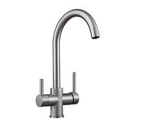 avec Robinet Boisson directe, Double Bec pivotant, Douche à Main, mélangeur Grue, robinets de Cuisine Chauds et froids en Nickel (Gruau)