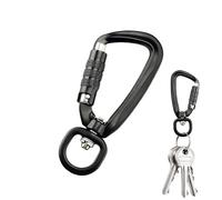 avec sécurité - Crochet à ressort pour porte-clés résistant à l'usure | Clip porte-clés en aluminium | pour camping, extérieur, escalade, randonnée, sac à dos, bouteille d'eau