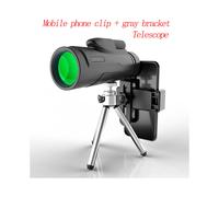 (avec support 02) Télescope d'observation BAK4 HD 11FT/1000YDS 12x50 monoculaire pour smartphone longue