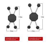 Avec support de téléphone portable à tête sphérique de 1 "pour pare-brise de voiture/support de téléphone de voiture à ventouse en verre pour support en ram x-grip