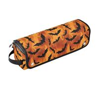 Avec tapis résistant à la chaleur pour fer plat outils chauds et accessoires de soins capillaires, motif chauve-souris pochette de rangement essentielle pour femme