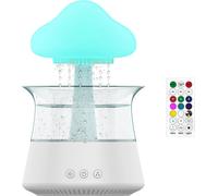(avec télécommande)Nuage de pluie humidificateur, Nuage de pluie veilleuse, Diffuseur d'huiles essentielles d'aromathérapie avec 7 changements de couleur, son de gouttes de pluie pour les chambres de