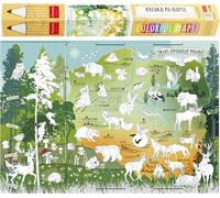 Avec un crayon sur la carte. Animaux de Pologne