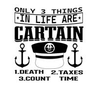avec une citation du film Captain et les mots Life Are Certain Stickers muraux 67.2x71.7cm Personnalisation Noir