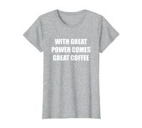 avec Une Grande Puissance, Un Excellent café T-Shirt, Femme, Gris Chiné, XXL