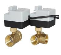 Avec vanne à boisseau sphérique électrique manuelle Actionneur AC 220V trois fils deux commandes deux voies trois voies filetage femelle 3 voies DN15 DN20 DN25 DN40(DN32,12V-24V_2 WAY)