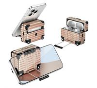 avec verrou de sécurité pour AirPods 4 2025, coque de protection en polycarbonate rigide avec porte-clés pour AirPods Pro 2e/1ère génération et Pro, comprend un kit de nettoyage (rose pour AirPods 4)
