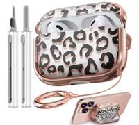 avec verrou de sécurité pour AirPods Pro 2e/1ère génération, étui à fleurs pour AirPods Pro 2, coques iPod Pro pour femmes et filles avec kit de nettoyage pour coques AirPod Pro (USB-C 2023/2022/2019)