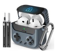 【Avec verrouillage】 Coque Inesore pour Airpods 4 2024 avec kit de nettoyage, compatible avec Airpods 4 avec coque d'annulation active du bruit, coque de protection rigide classique cool et amusante