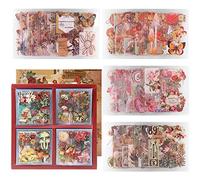 AVECMOI 100 Feuilles d'autocollants Végétaux, Autocollants de Scrapbooking Kit d'autocollants Décoratifs pour Journaux à Balles, Enveloppes, Cartes à Main