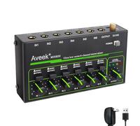 Aveek Mini Line Mélangeur audio 6 canaux avec commutation stéréo/mono et fonctionnement à faible bruit pour un sous-mixage de précision, entrée/sortie TRS 6,35 mm, idéal pour