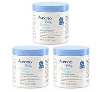 Aveeno Baby Lot de 3 baumes de nuit avec flocons d'avoine colloïdale naturels et diméthicone pour peaux sèches et soulagement de l'eczéma de bébé, 155,9 g