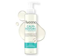 Aveeno Calm + Resort Nettoyant pour le visage - Nettoyage en douceur à l'avoine prébiotique et à l'agripaume - Élimine la saleté et le sébum, apaise les peaux sensibles et hydrate - Non moussant
