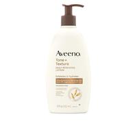 Aveeno Tone + Texture Daily Renewing Body Lotion With Prebiotic Oat, Gently Exfoliates & Hydrates Sensitive Skin, Clinically Proven to Help Bumpy, Rough Skin, Parfum -Free, 18 Fl. Oz