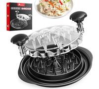 AveFare Pro Déchiqueteuse de poitrine de poulet avec couvercle transparent, grande machine à viande - Poignée ergonomique, passe au lavevaisselle, antidérapant, brosse de nettoyage, résistante à la