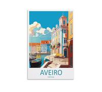 Aveiro - Impressions sur toile de peintures à thème portugais pour salon, chambre à coucher, salle de bain, bureau - 50 x 75 cm