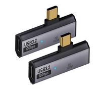 Avejjbaey Adaptateur de charge USB C pour casque 1 entrée 2 sorties Type C Adaptateur 90 degrés USB 100 W Charge rapide Splitter pour extension de téléphone