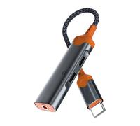 Avejjbaey Adaptateur de et auditif de Type C à Vitesse Rapide de 60 W pour Une Lecture de Musique Transparente et Un Chargement Rapide des appareils, Double Adaptateur USB C