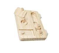 Avejjbaey Cage à oiseaux, support de jeu avec blocs coulissants, défis de nourriture et barre d'escalade pour perroquet, perroquet en bois avec pièces amovibles