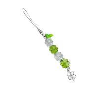 Avejjbaey Chaîne de téléphone à perles faite à la main - Trèfle à quatre feuilles - Breloque colorée pour téléphone portable, 13.8cm, Alliage acrylique