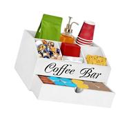 Avejjbaey Distributeur de café en bois robuste avec compartiments inclinés pour accessoires de club de café
