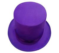 Avejjbaey Élégant chapeau en feutre britannique unisexe pour hommes, carnavals, festivals, magiciens, chapeau Fedoras pour spectacles, haut plat pour homme à bord court, violet, Taille unique