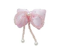 Avejjbaey Élégant nœud papillon clip chaussure clip cristal perles bowknot chaussure pendentif pendentif chaussure accessoire tendance, 6.5cm 8cm, Rembourrage en coton + perles d'imitation + perles