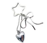 Avejjbaey Élégant pendentif étoile en forme de cœur, accessoire de mode polyvalent pour femme, pendentif de sac, breloque de téléphone et porte-clés, 9cm, Alliage