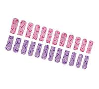 Avejjbaey Lot de 24 faux ongles à presser en acrylique avec motif cercueil - Couverture complète en forme de cœur