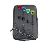 Avejjbaey Lot de 4 récepteurs de signaux de swing sensibles lumineux à LED pour la pêche - Indicateurs portables d'alarme, récepteurs d'alarme de pêche