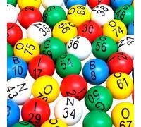 Avejjbaey Lot de 75 boules de bingo colorées de rechange multicolores faciles à lire pour les fêtes et les prix