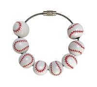 Avejjbaey Pendentif sport en forme de baseball, accessoire attrayant pour sac de baseball, décoration élégante à suspendre, SizeApprox.7.6x1.6cm/2.99x0.63inches, Alliage de bois