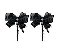 Avejjbaey Pince à chaussures en dentelle élégante, décoration unique en perles, accessoire de chaussures en dentelle, élégant, 4.68x3.9in, dentelle + perles de riz
