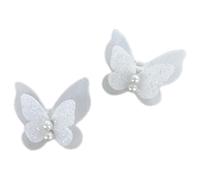 Avejjbaey Pince à chaussures en dentelle élégante, décoration unique en perles, accessoire de chaussures en dentelle, élégant, 5.07x3.51in, dentelle + perles de riz