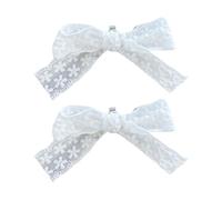 Avejjbaey Pince à chaussures en dentelle élégante, décoration unique en perles, accessoire de chaussures en dentelle, élégant, 5.46x3.9in, dentelle + perles de riz