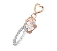 Avejjbaey Porte-clés élégant avec perles pour baume à lèvres - Pour sac de transport sécurisé - Décoration extérieure, café, taille unique
