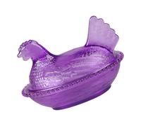 Avejjbaey Poule artistique sur un bol couvert de nid pour les collations de dessert, accents de décoration intérieure de ferme Poule artistique unique sur un bol de bonbons nid avec couvercle