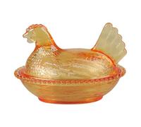 Avejjbaey Poule artistique sur un bol couvert de nid pour les collations de dessert, accents de décoration intérieure de ferme Poule artistique unique sur un bol de bonbons nid avec couvercle