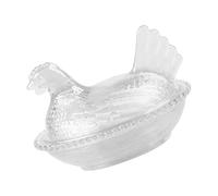 Avejjbaey Poule artistique sur un bol couvert de nid pour les collations de dessert, accents de décoration intérieure de ferme Poule artistique unique sur un bol de bonbons nid avec couvercle
