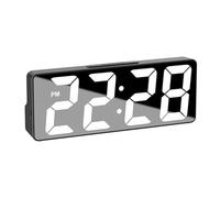 Avejjbaey Réveil Contemporain À Batterie/USB avec Finition Miroir Affichage LED Surdimensionné Paramètres De Température Réveil Double Puissance avec Affichage De La Température