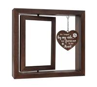 Avejjbaey Sentimental Pet Remembrances Cadre photo rotatif 10,2 x 15,2 cm avec pendentifs en forme de cœur sculpté pour chien et chat