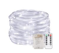 AVEKI Guirlandes lumineuses LED corde, 10,1 m 100 LED à piles Tube Guirlandes lumineuses avec télécommande et 8 modes, Guirlandes lumineuses féeriques LED étanches Décoration pour intérieur extérieur