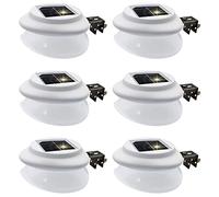 AVEKI Lot de 6 lampes solaires étanches à 9 LED pour jardin, clôture, mur, hall, allée Blanc