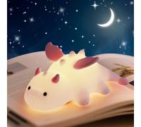AVEKI Veilleuse pour enfants, joli dragon de lait en silicone avec 7 couleurs, intensité variable et rechargeable, lampe de chevet magnétique dinosaure pour chambre de bébé, cadeau pour garçons et