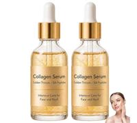 Avelyne Sérum Coreen Au Peptide De Soie,Silence Paris Serum Coreen，2PC | Avelyne Sérum Coréen Flacon De Collagene Filaments D'or Peptides De Soie,Promouvoir Soin Visage Et Cou,Skincare Coréenne,60Ml