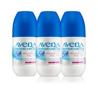 Avena Instituto Español Lot de 3 flacons de déodorant roll-on doux, extrême douceur, longue durée de vie, non alcool, 3 flacons