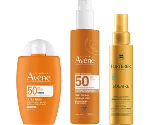 Avène Pack Ultra Fluido Invisible SPF50 + Spray Invisible SPF50 + René Furterer Fluido Solar Protector KPF 50+