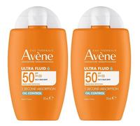 Avène Solaire Ultra Fluide SPF50 Peaux Sensibles Mixtes à Grasses Émulsion 2x50 ml
